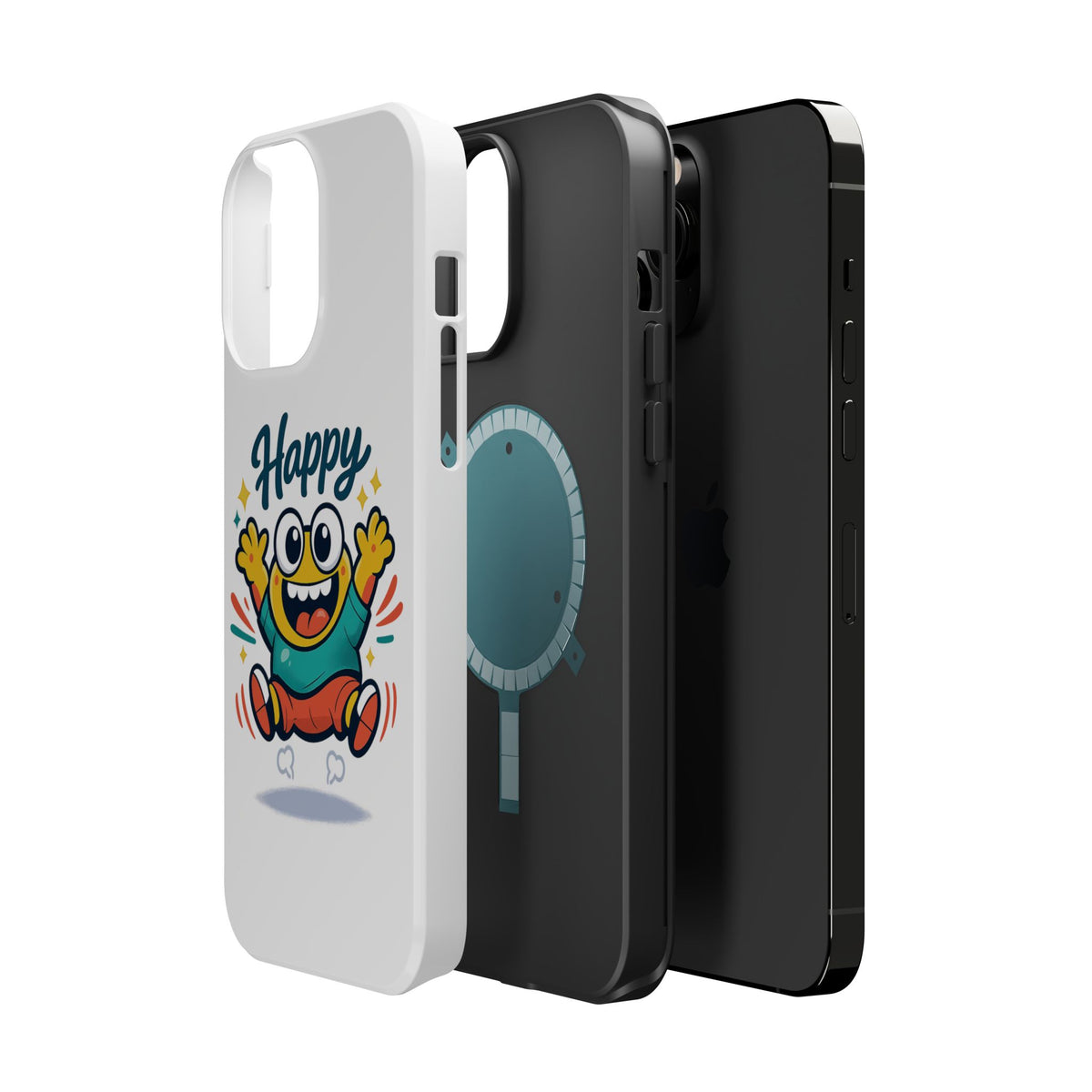Happy Monster Magnetic Protective Phone Case White