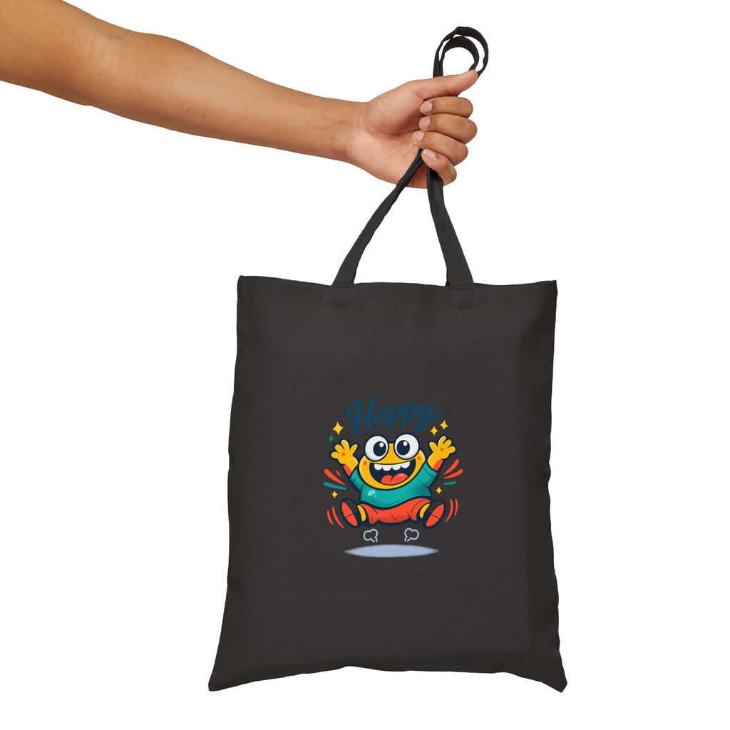 Happy Blob Face Tote Cute Kawaii Canvas Bag