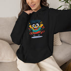 Happy Blob Cartoon Hoodie | kawaii minimal, thick outline mood face