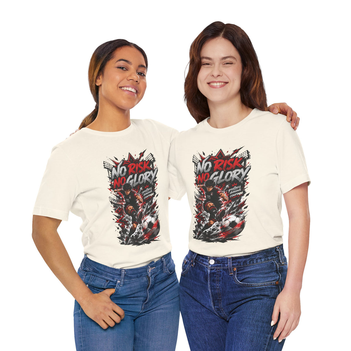 No Risk No Glory Soccer Graphic T Shirt