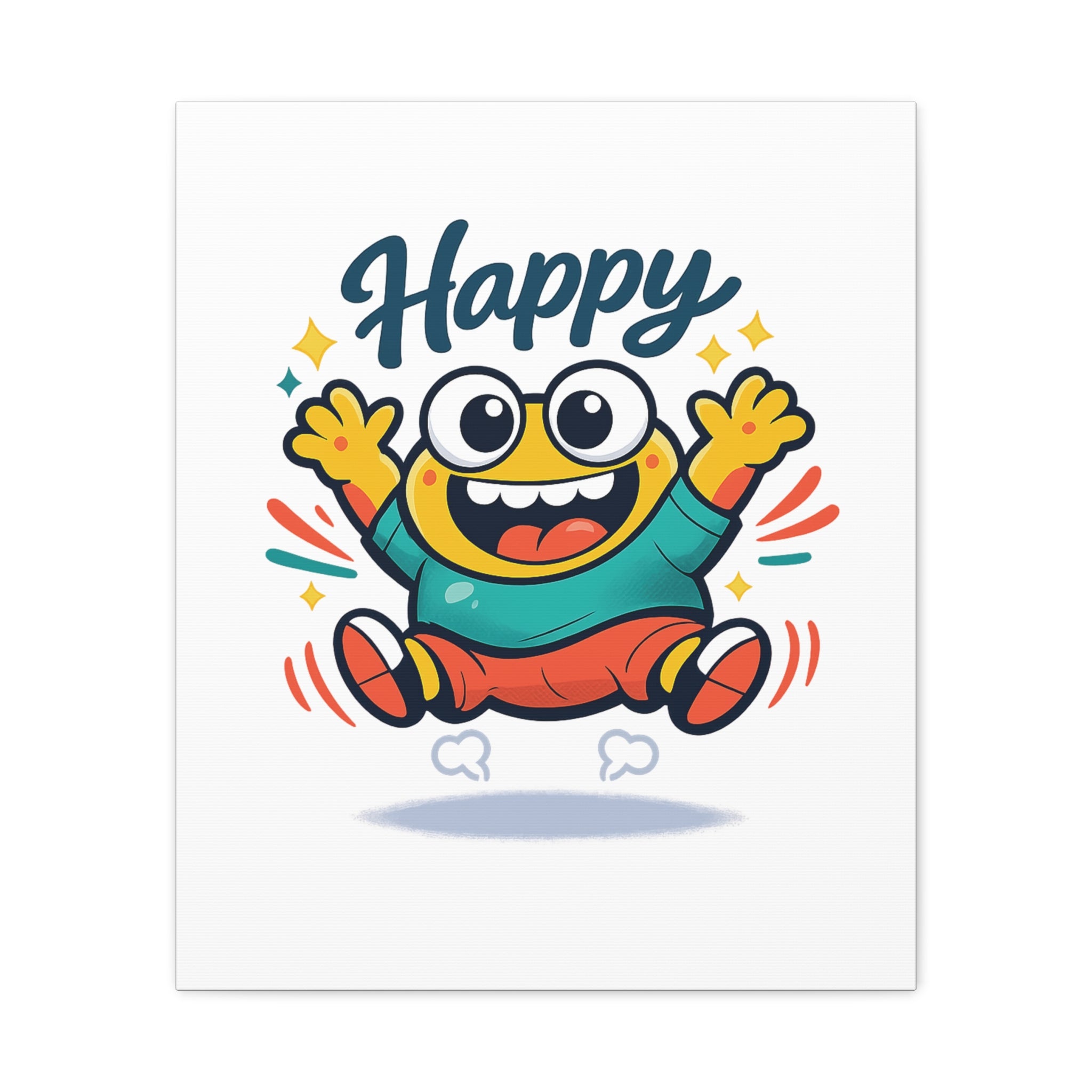 Happy Blob Cartoon Canvas | Bold Cartoon, Thick Outline, Kawaii Minimal