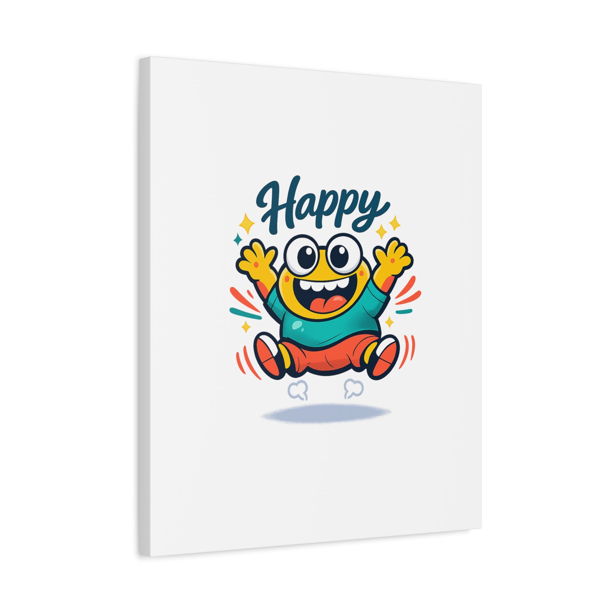 Happy Blob Cartoon Canvas | Bold Cartoon, Thick Outline, Kawaii Minimal