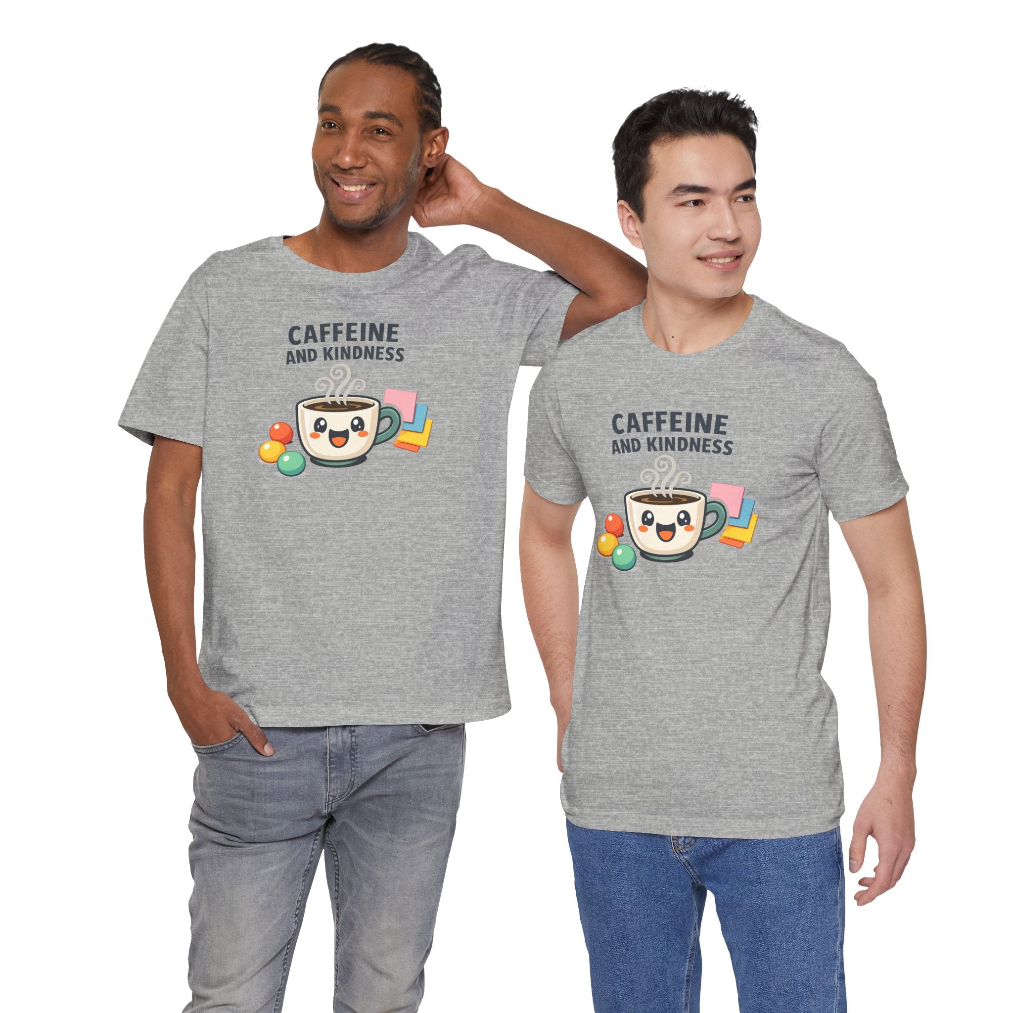 Caffeine and Kindness T-Shirt - Casual Coffee Graphic Tee