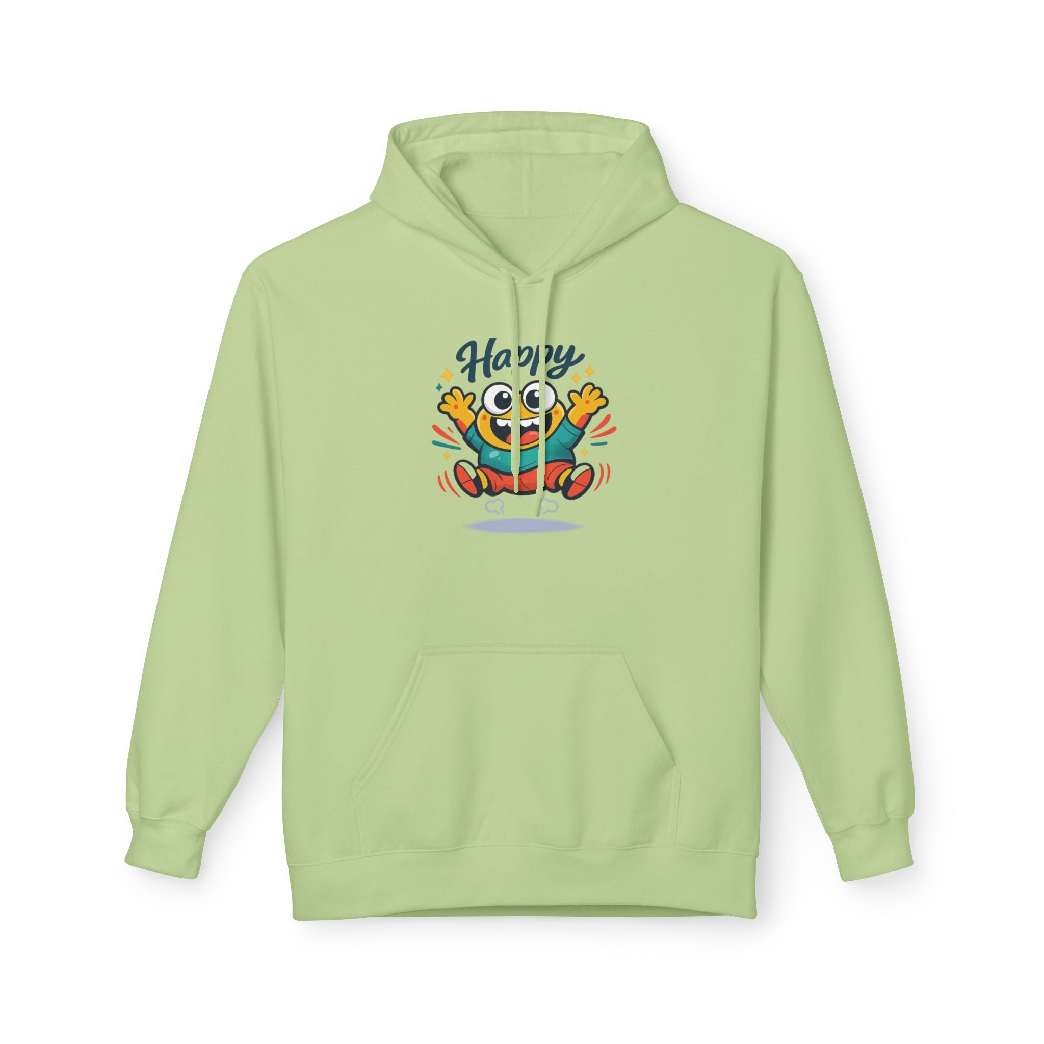 Happy Blob Graphic Hoodie – Cute Cartoon 'Happy' Pullover
