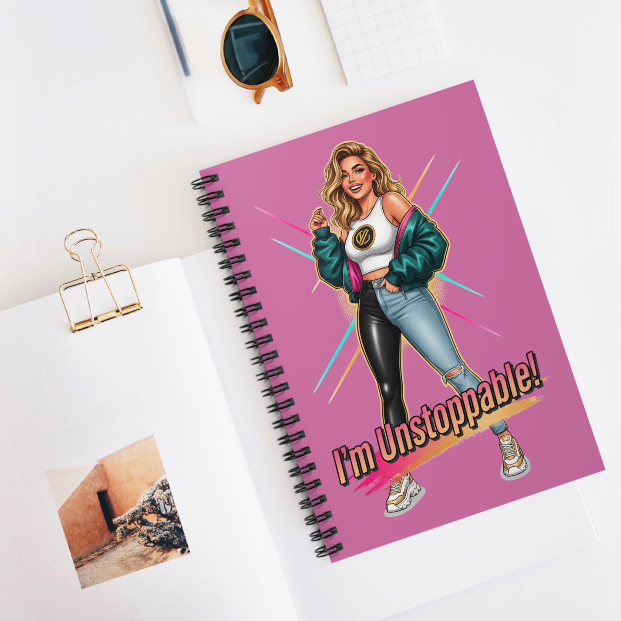 I'm Unstoppable! Spiral Notebook — Motivational Pink Journal for Women