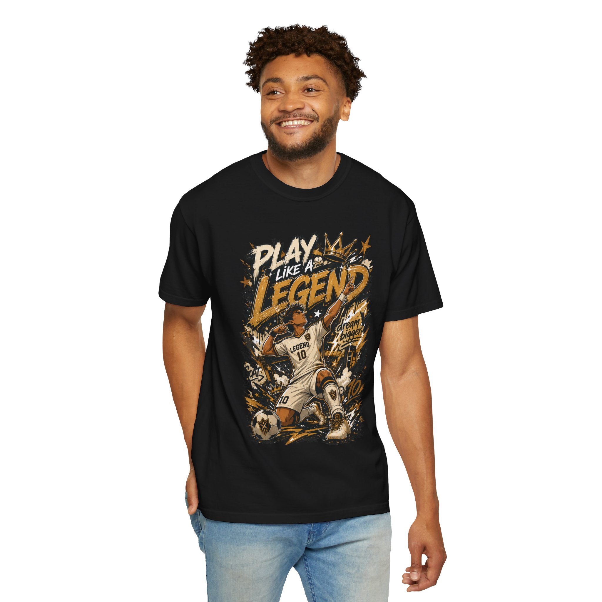 Play Like a Legend Soccer T-Shirt — Vintage Goal Celebration Graphic Tee