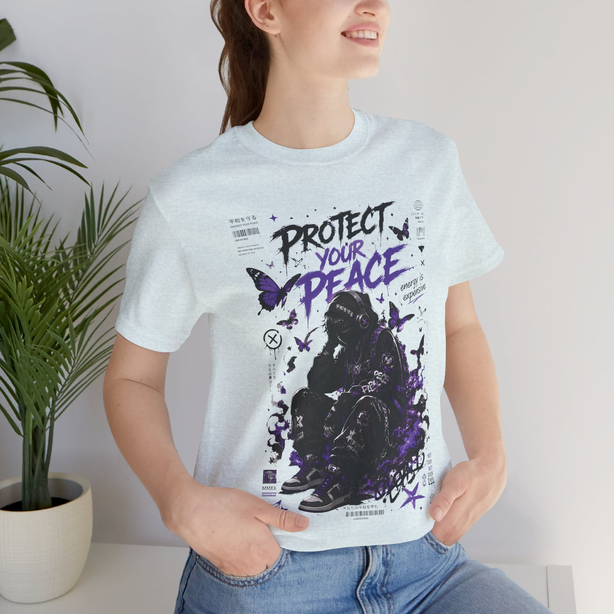 Protect Your Peace Gothic Butterfly Graphic T Shirt