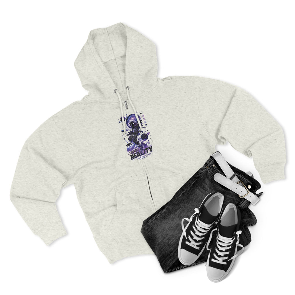 Dream Beyond Limits Zip Hoodie — Gothic Purple Graphic Zip-Up