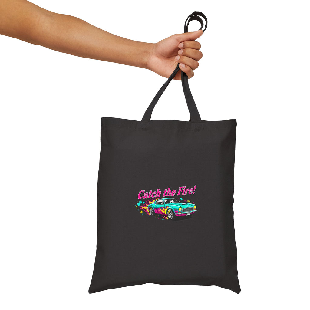 Retro Dragster Tote Bag – Vintage Car Graphic Canvas Tote