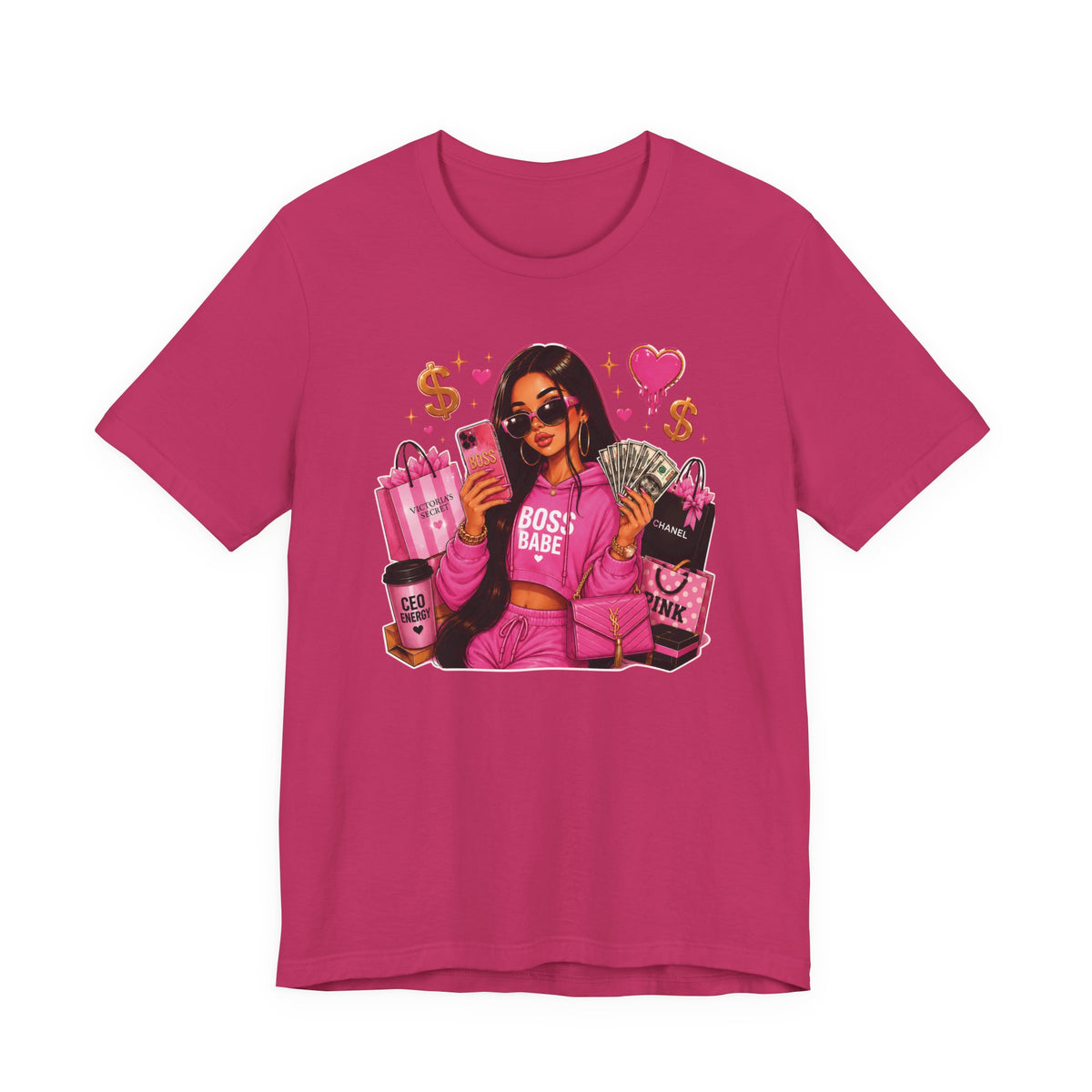 Boss Babe Pink Fashion T Shirt Glam Shopping Graphic Tee