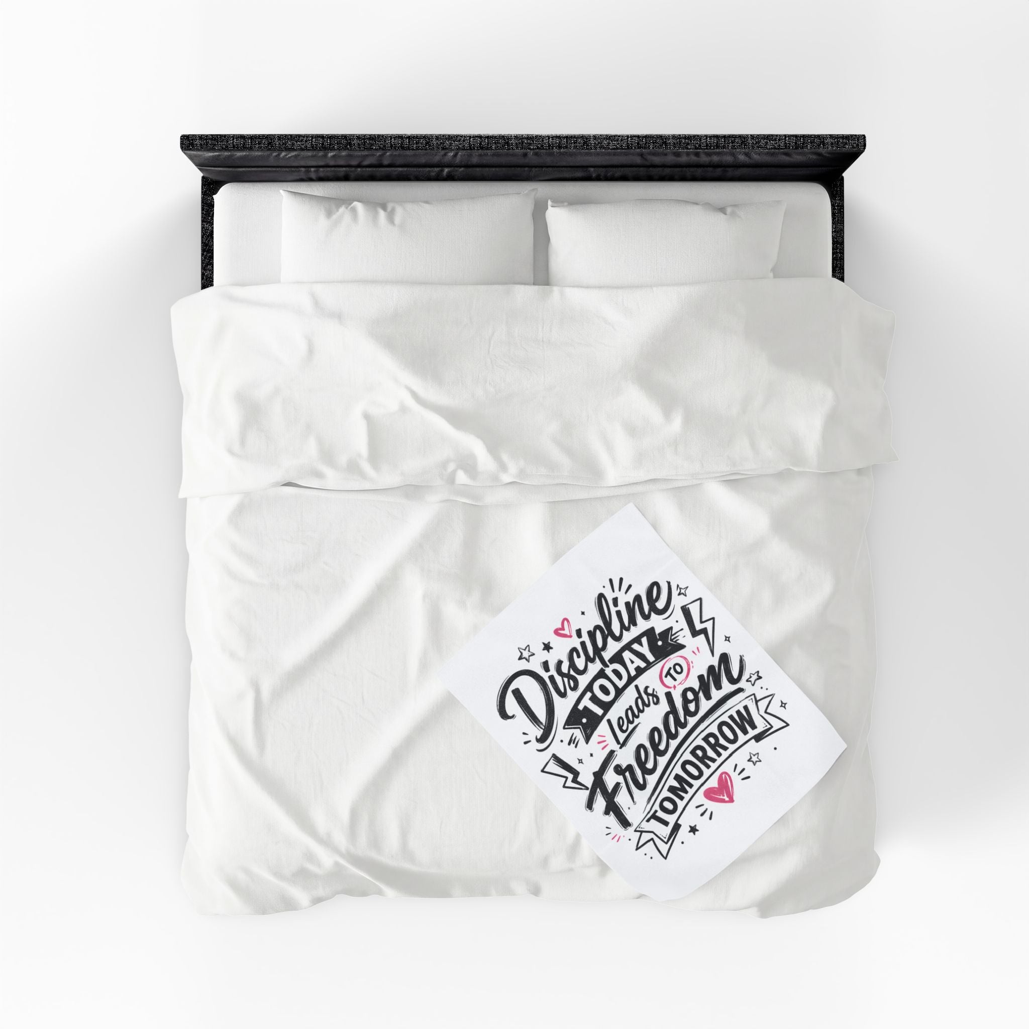 Velveteen Plush Blanket — "Discipline Today Leads to Freedom Tomorrow" Inspirational Throw Blanket